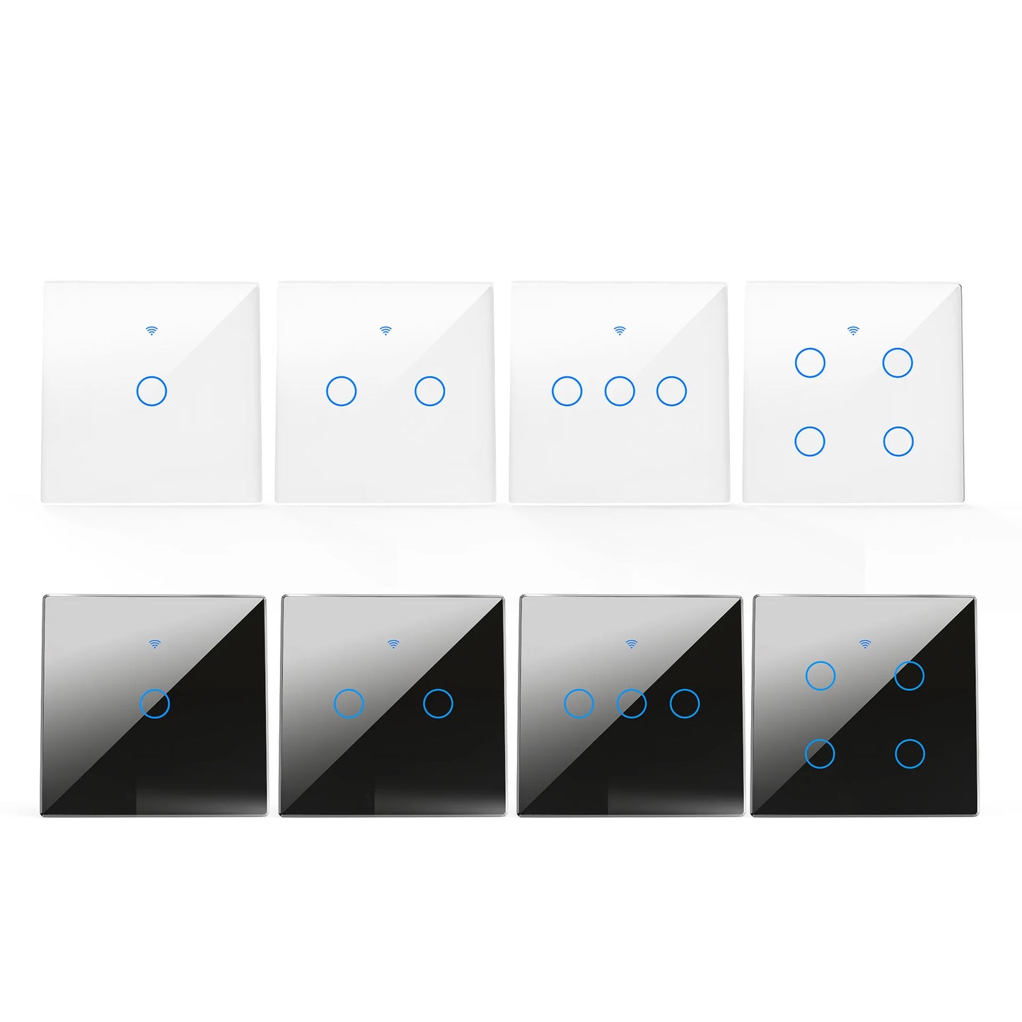 TUYA WiFi RF433 Wall Touch Switch - Suitable for EU lamps. Compatible with Alexa and Google Home. Remote 1/2/3/4 sockets.