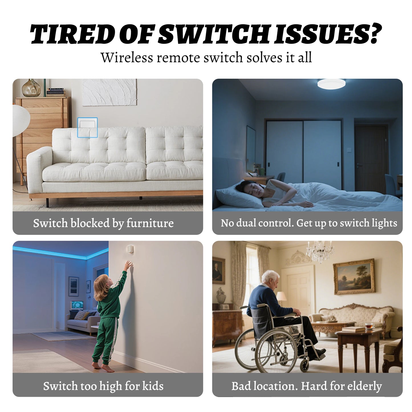 Wireless Remote  Light Switch Off Tool Automatic Button Pusher Intelligent USB Rechargeable Lazy Remote Control Switch