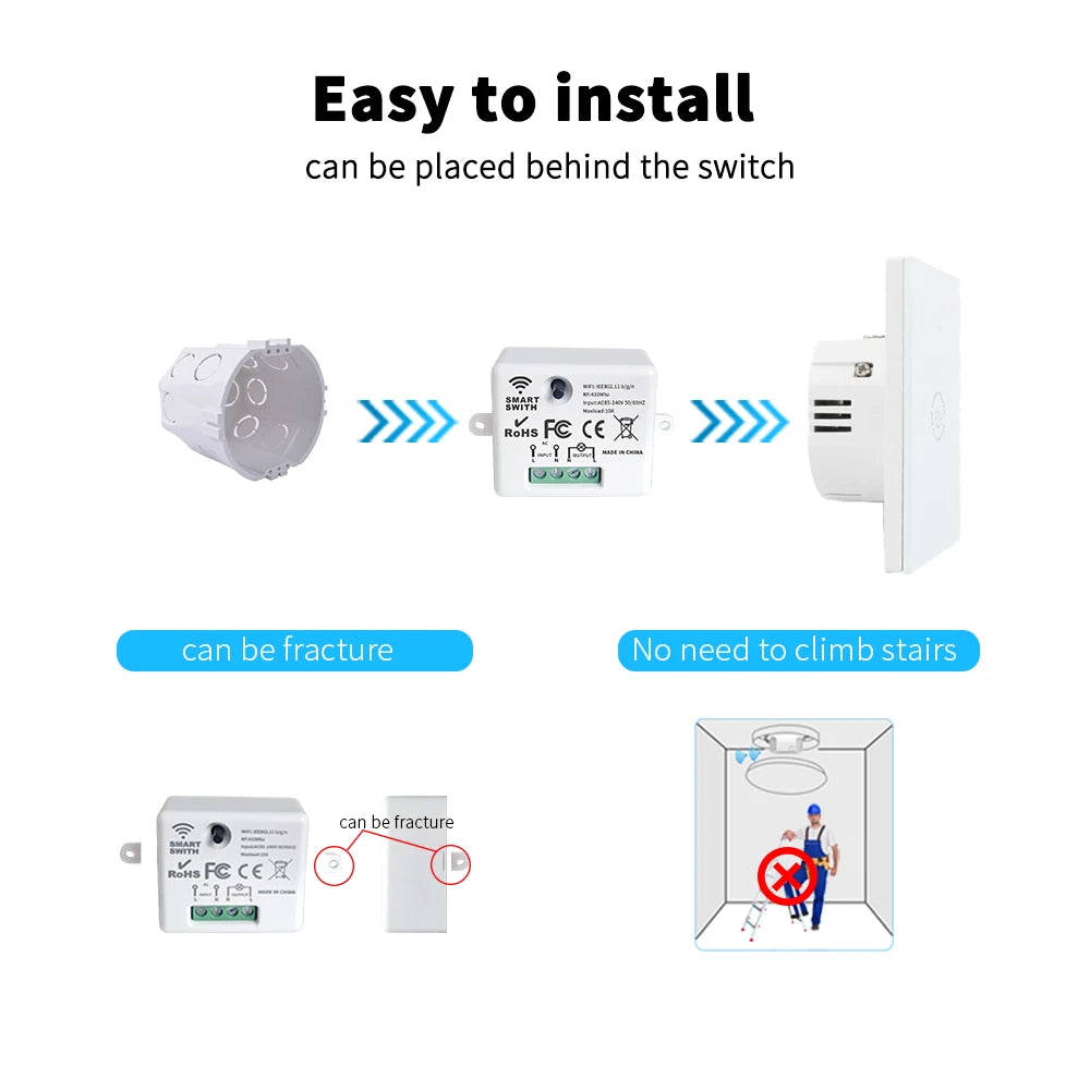 Tuya zigbee smart switch switch, controlled by mobile APP, Alexa voice, wireless switch, no wiring required