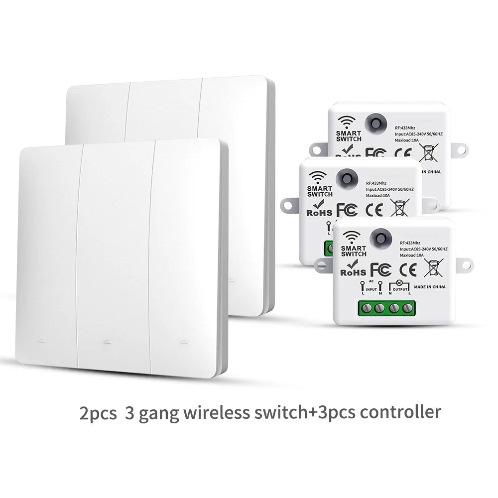 Self-powered RF433 remote control switch Kinetic energy switch can be freely attached cross-border staircase switch multi-on mul