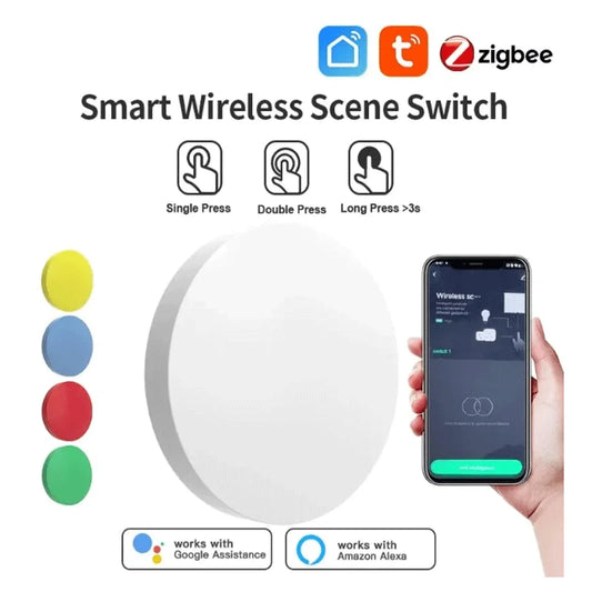 Tuya ZigBee Smart Wireless Button Scene Switch Smart Life App Remote Control For Google Alexa Wait Voice Assistant Home Office
