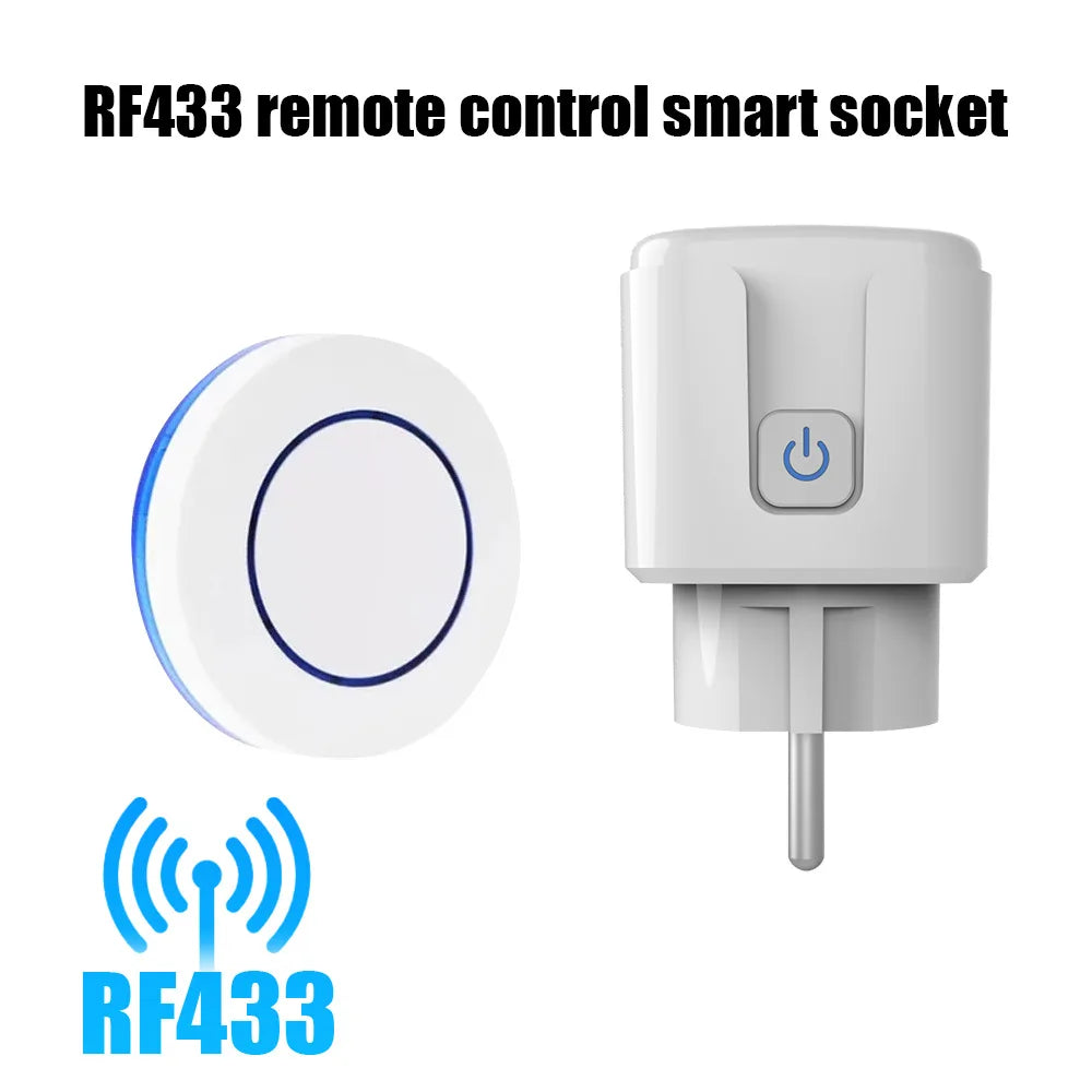 Self-powered 20m remote control smart plug and socket 16A/240V waterproof IP44 industrial-grade brass wall penetration number
