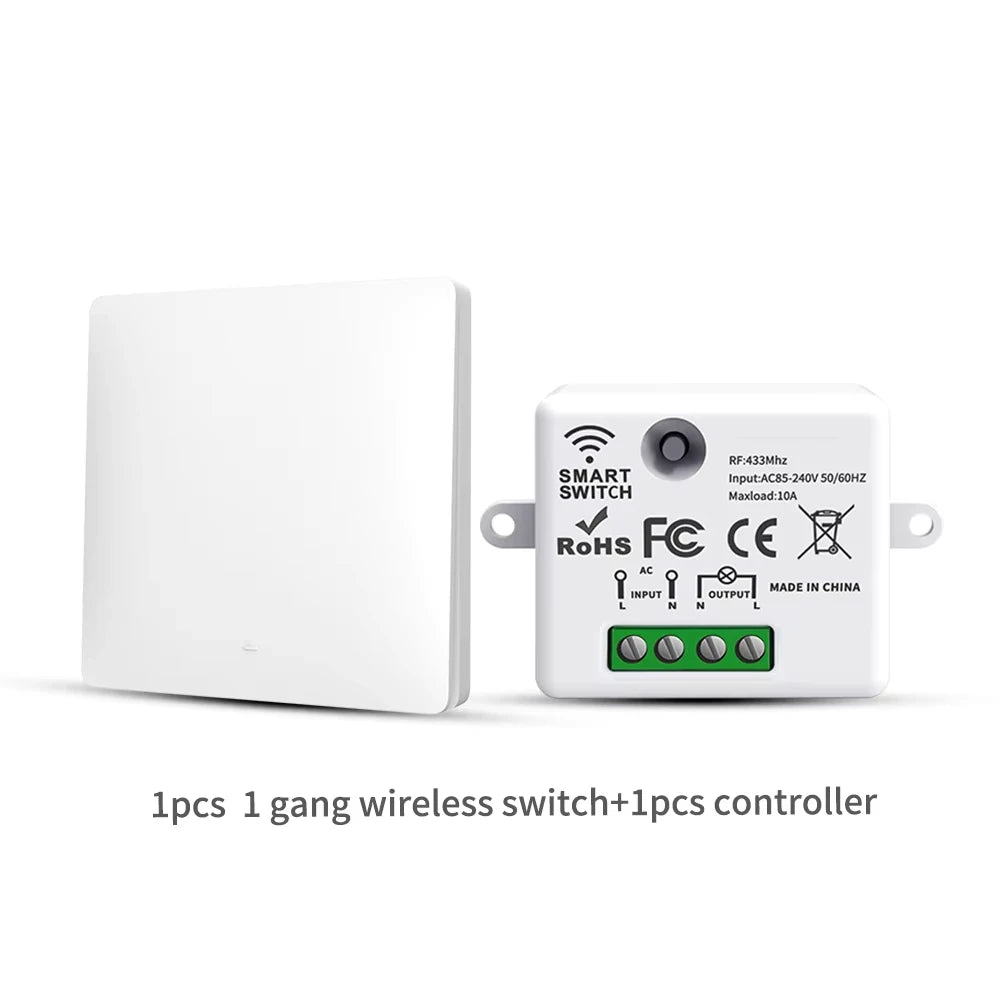 Smart Wireless Switch RF433 Self-Powered Push Button Wall Panels Remote Controller Light Switch Waterproof Wall Switch