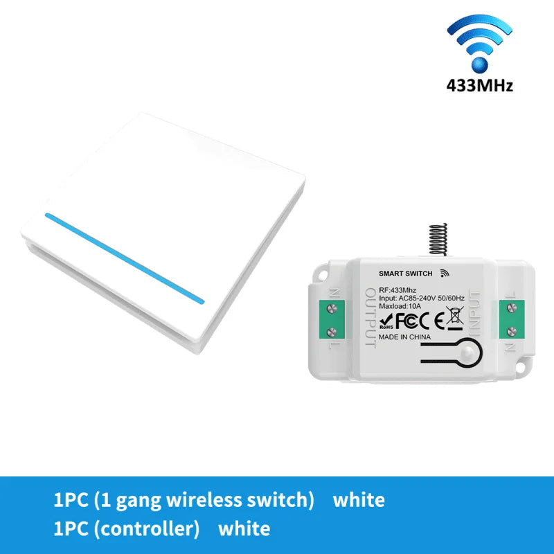 TUYA WiFi+RF433 Smart Switch Wireless Remote Control Switch On/Off Device Can Be Easily Attached to Remote Alexa