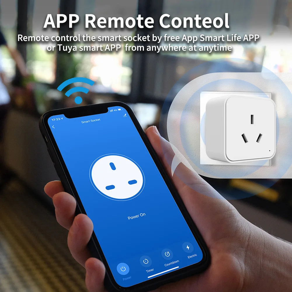 TUYA Australian and New Zealand standard smart socket voice control, wifi, mobile phone remote timing control