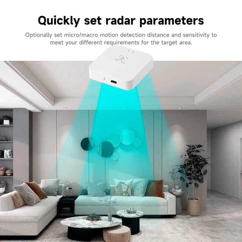 Tuya Zigbee Smart WiFi Human Presence Sensor Battery Model 24G millimeter-wave app linkage for light on and off