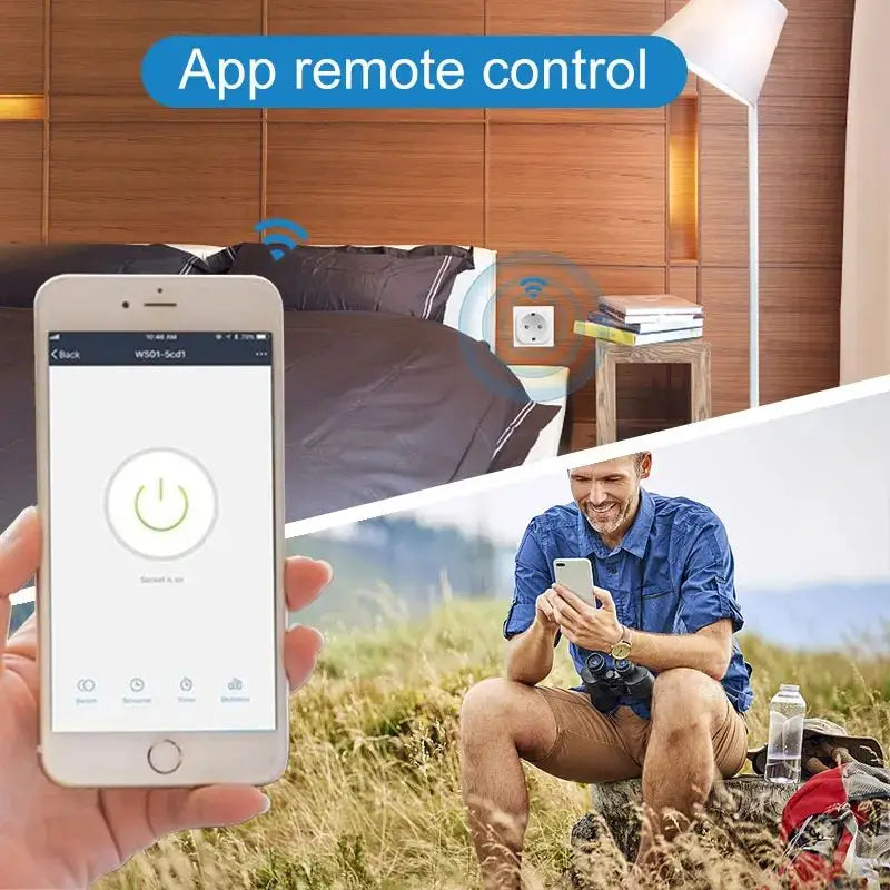 Tuya 16/20A Smart Socket EU Wifi Smart Plug With Power Monitoring Smart Home Voice Control Support Google Assistant Alexa Alice