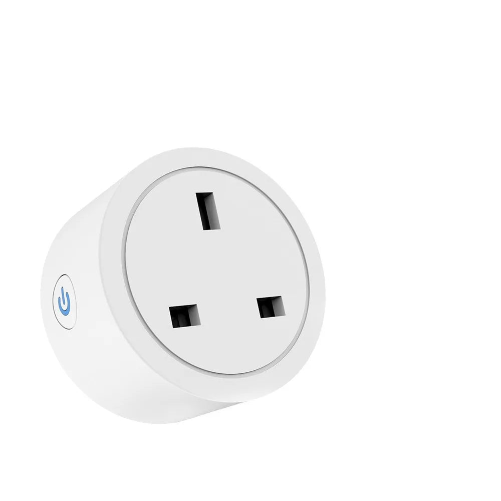 Tuya Zigbee smart socket with British standard plug directly connected to ALexa speaker, British standard 16A with metering stat