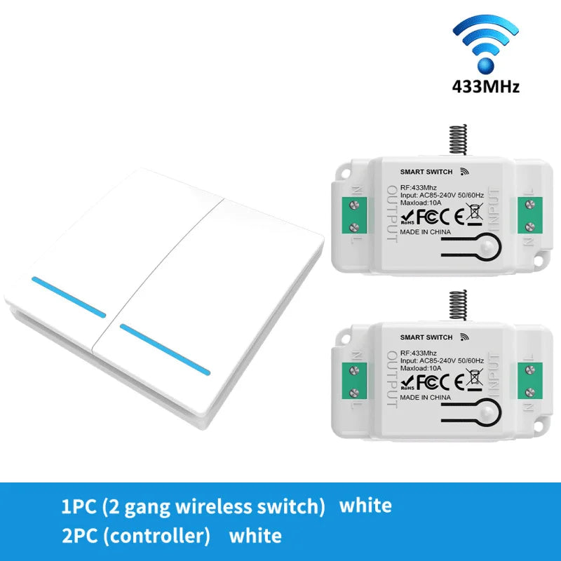 TUYA WiFi+RF433 Smart Switch Wireless Remote Control Switch On/Off Device Can Be Easily Attached to Remote Alexa