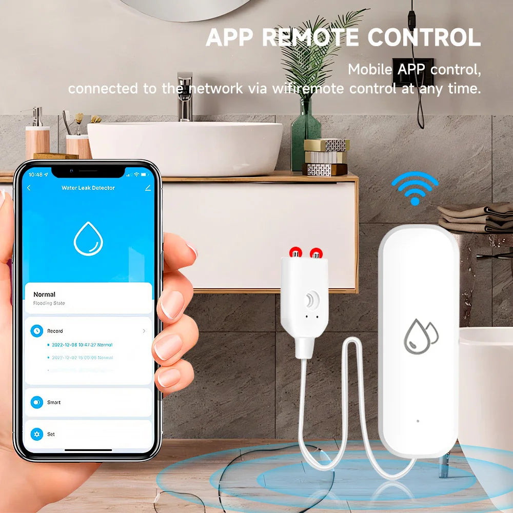 Tuya Smart WIFI Zigbee Water Leakage Sensor Alarm Water Detector Flood Leakage Sensor APP Remote Control Security Alarm System