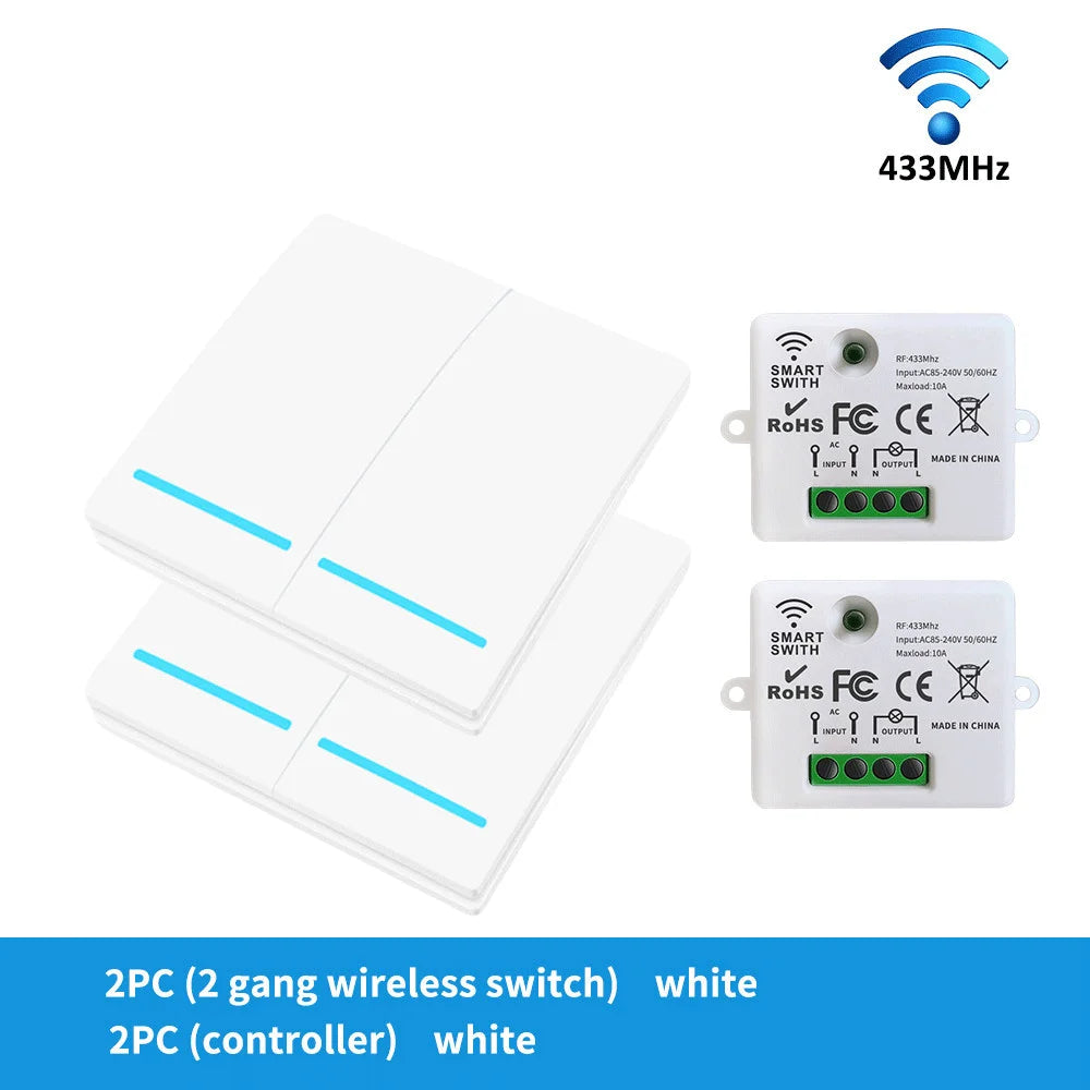 RF433 smart switch voice control Alexei Google 100-meter range application control smart home lighting Easy DIY