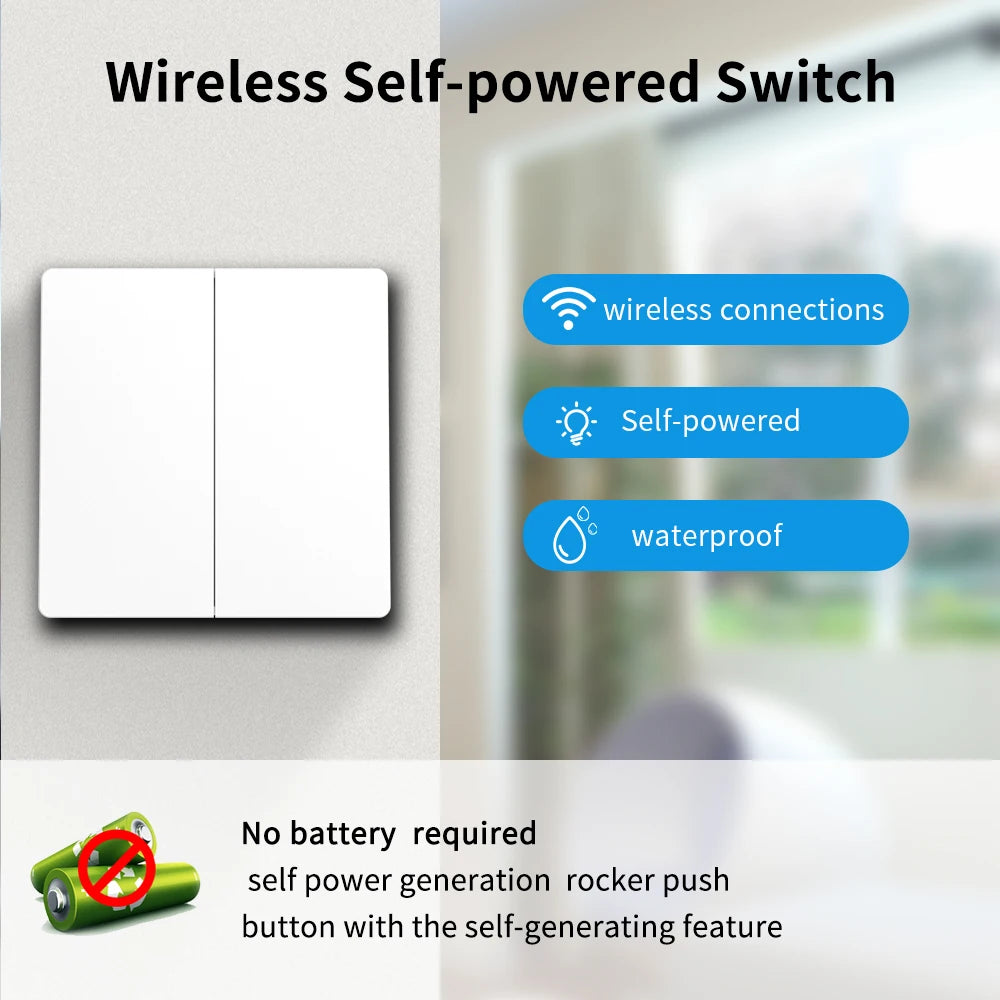SIXWGH 433MHz Smart Wireless Switch 10A/AC100-240V Waterproof/No Wiring Installation Smart Remote Control Home
