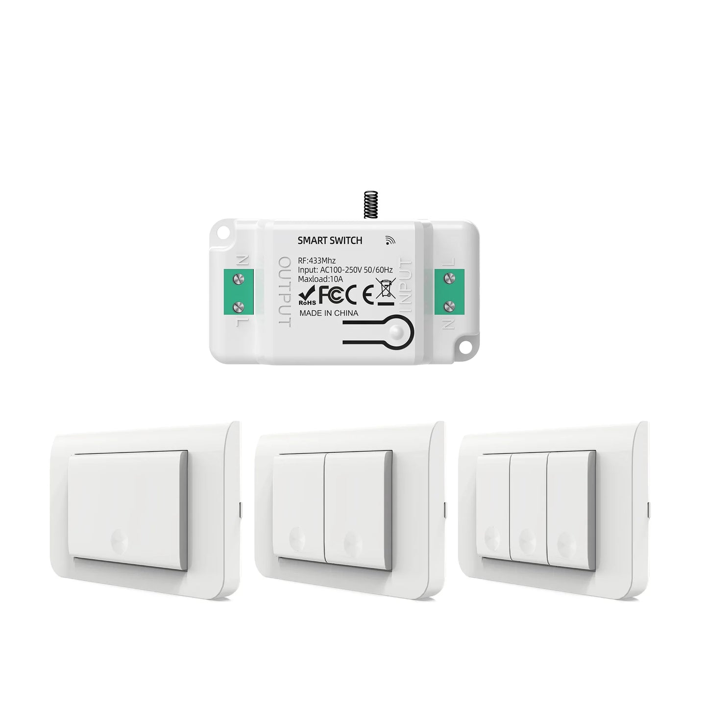 Wireless remote control switch RF433 - US standard, free sticker remote control on-off switch for lighting, model 120