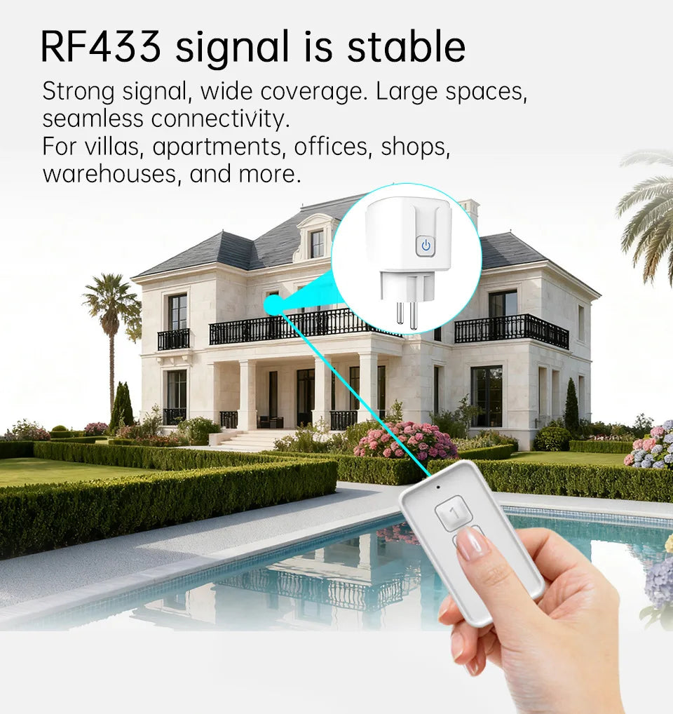 European standard remote control socket RF433 wireless magnetic suction free-wiring remote control socket switch