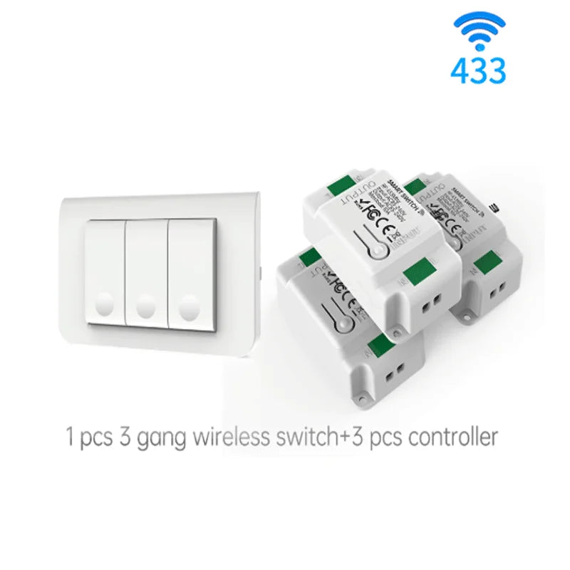 Wireless remote control switch RF433 - US standard, free sticker remote control on-off switch for lighting, model 120