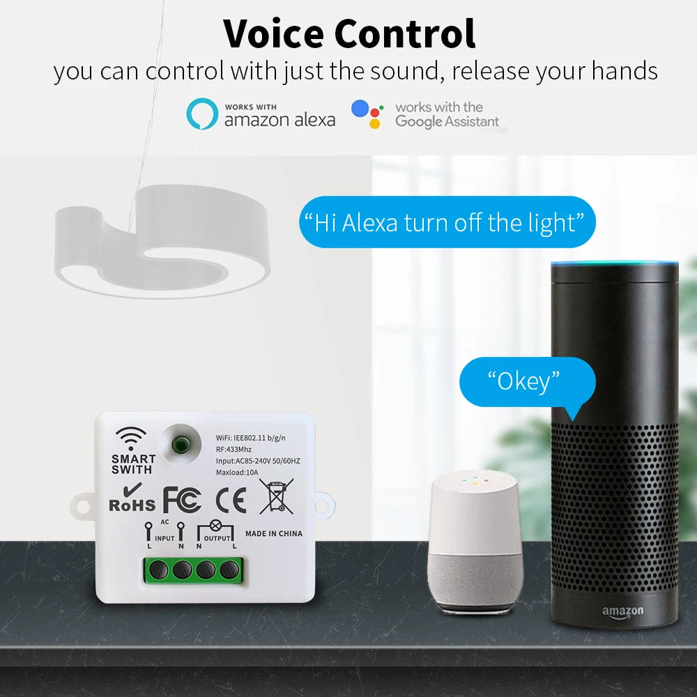 Tuya zigbee smart switch switch, controlled by mobile APP, Alexa voice, wireless switch, no wiring required