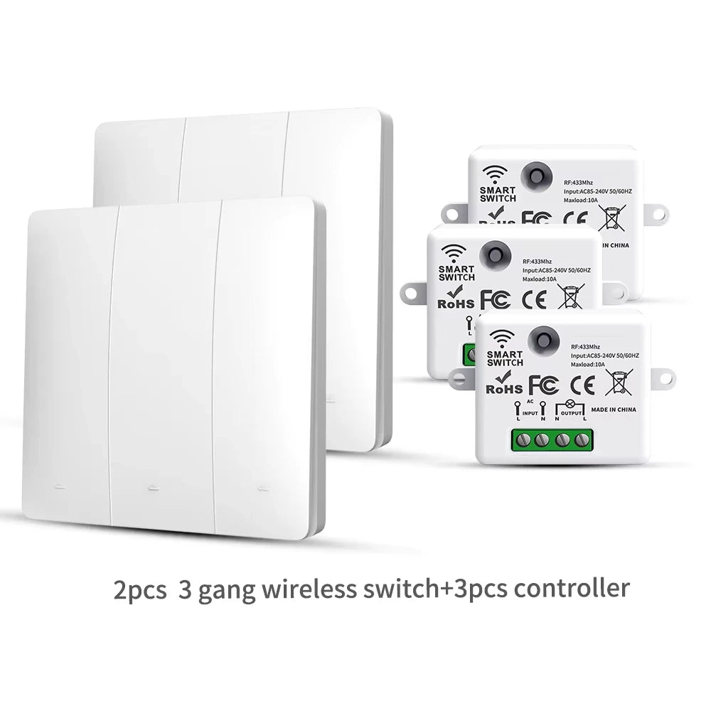 Smart Wireless Switch RF433 Self-Powered Push Button Wall Panels Remote Controller Light Switch Waterproof Wall Switch