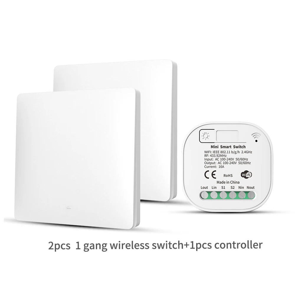SIXWGH 433MHz Smart Wireless Switch 10A/AC100-240V Waterproof/No Wiring Installation Smart Remote Control Home