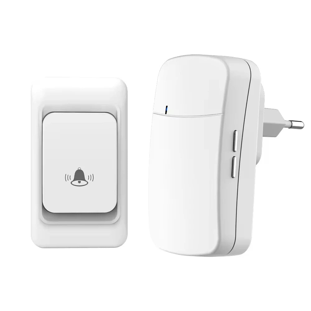Outdoor wireless doorbell, 300-meter waterproof computer chime kit, garage, EU/UK family garden apartment