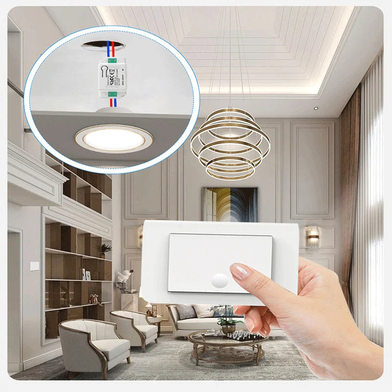 Wireless remote control switch RF433 - US standard, free sticker remote control on-off switch for lighting, model 120