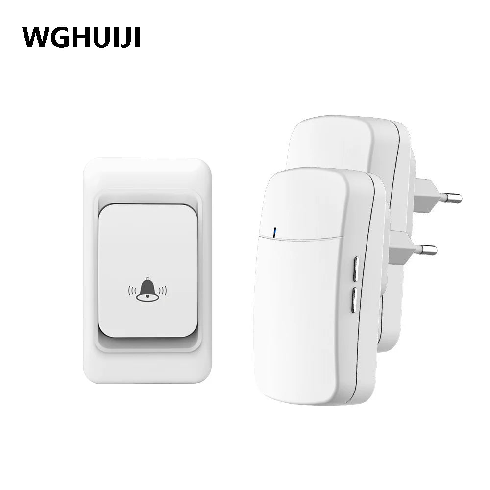 Outdoor wireless doorbell, 300-meter waterproof computer chime kit, garage, EU/UK family garden apartment