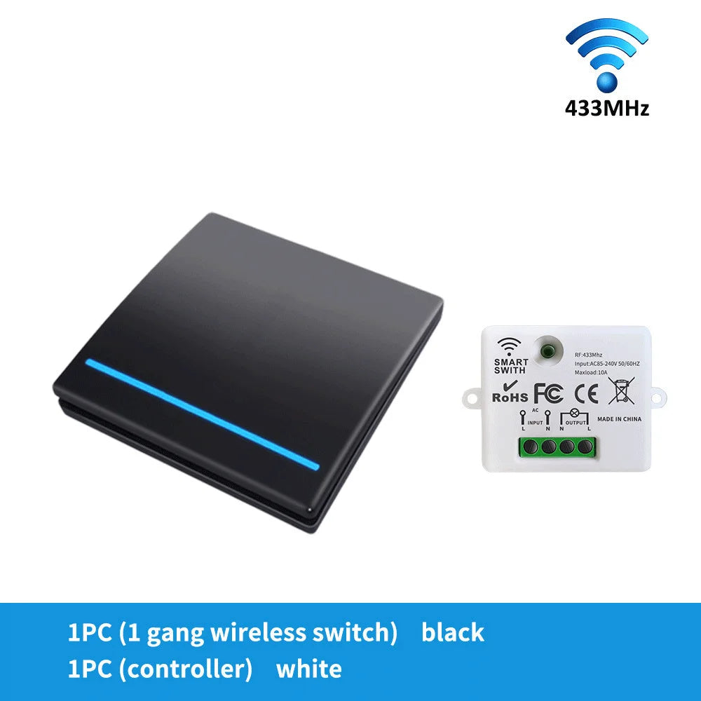 RF433 smart switch voice control Alexei Google 100-meter range application control smart home lighting Easy DIY