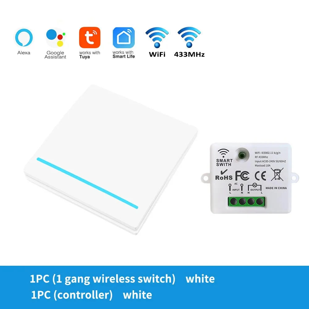 Tuya zigbee smart switch switch, controlled by mobile APP, Alexa voice, wireless switch, no wiring required