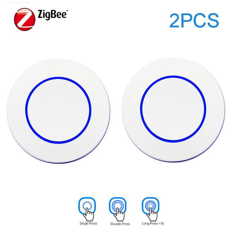 ZigBee 3.0 Wireless Push Button Smart Scene Switch Controller Automation Scenario Linkage with Tuya devices Need Zigbee Gateway
