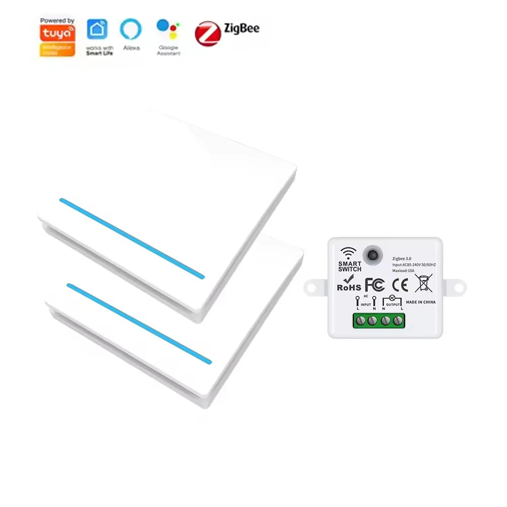 Zigbee Smart Switch Kit 1, 2, 3 sets with wireless touch remote control and Alexa Google Assistant voice command