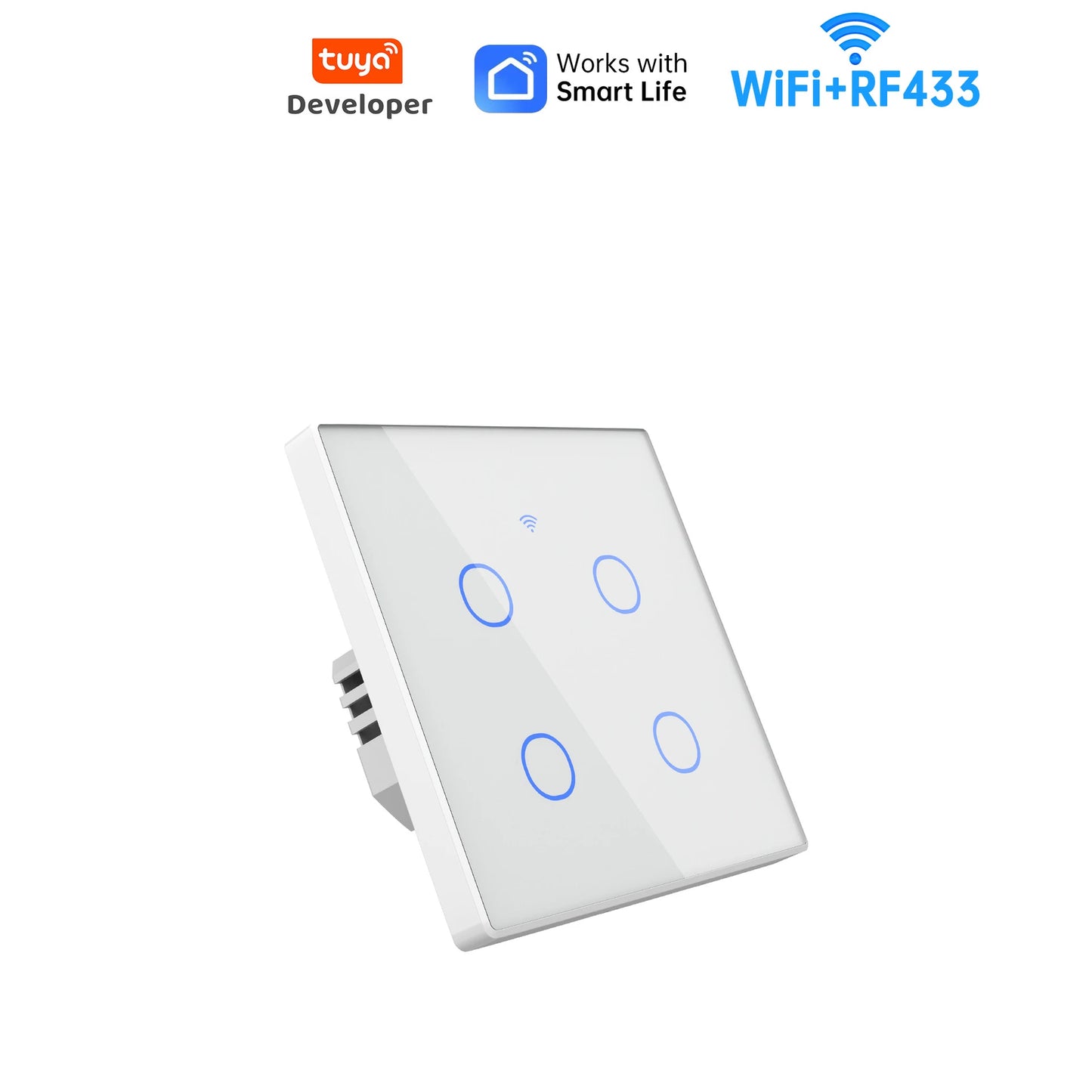 Tuya WiFi Smart Switch, home smart wireless control panel, alexa voice glass touch switch