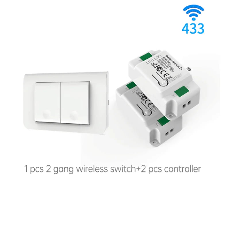 Wireless remote control switch RF433 - US standard, free sticker remote control on-off switch for lighting, model 120