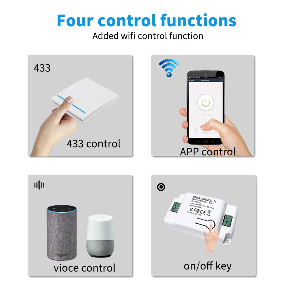 Wireless remote control switch, 86-type, no wiring required, freely attachable to walls, dual control switch, light switch