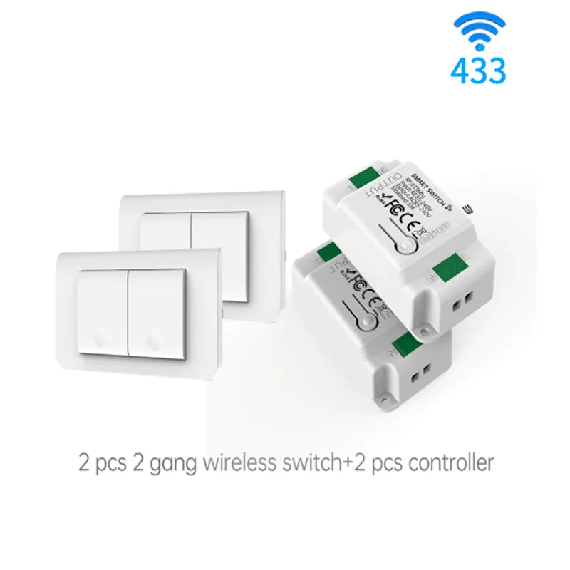 Wireless remote control switch RF433 - US standard, free sticker remote control on-off switch for lighting, model 120