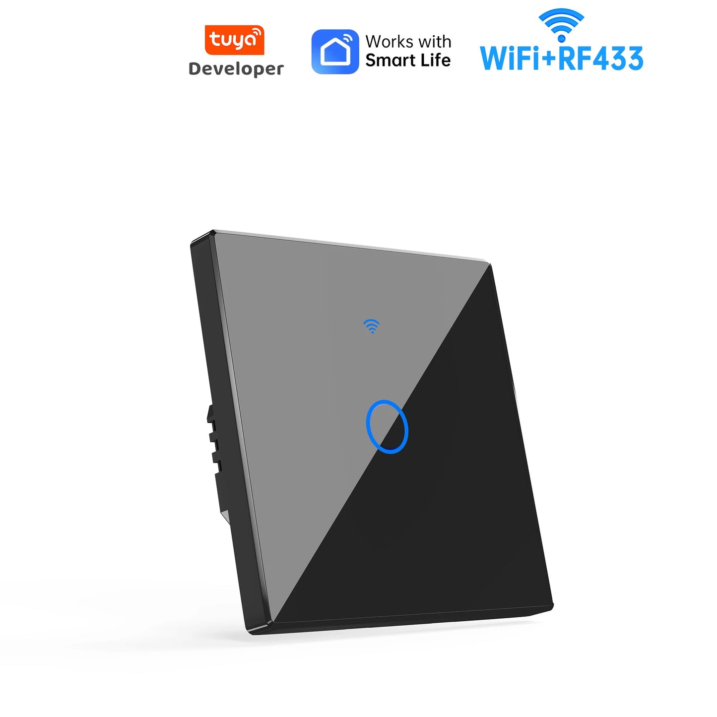Tuya WiFi Smart Switch, home smart wireless control panel, alexa voice glass touch switch